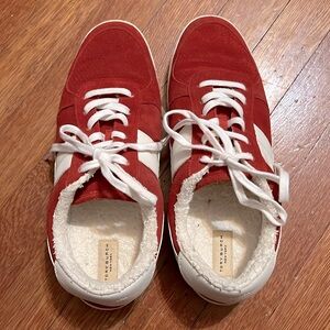 Tory Burch Red Suede Sneakers
